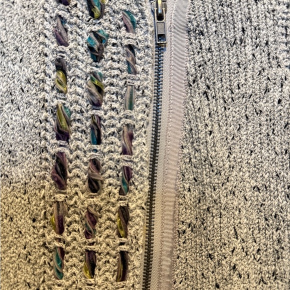 Anthropologie Cream Cardigan with Multicolor Details - Picture 2 of 11